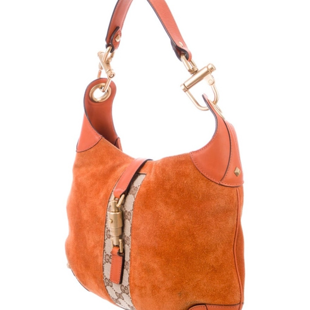 Vintage Gucci Jackie in Orange Suede and Leather - Picture 2 of 5